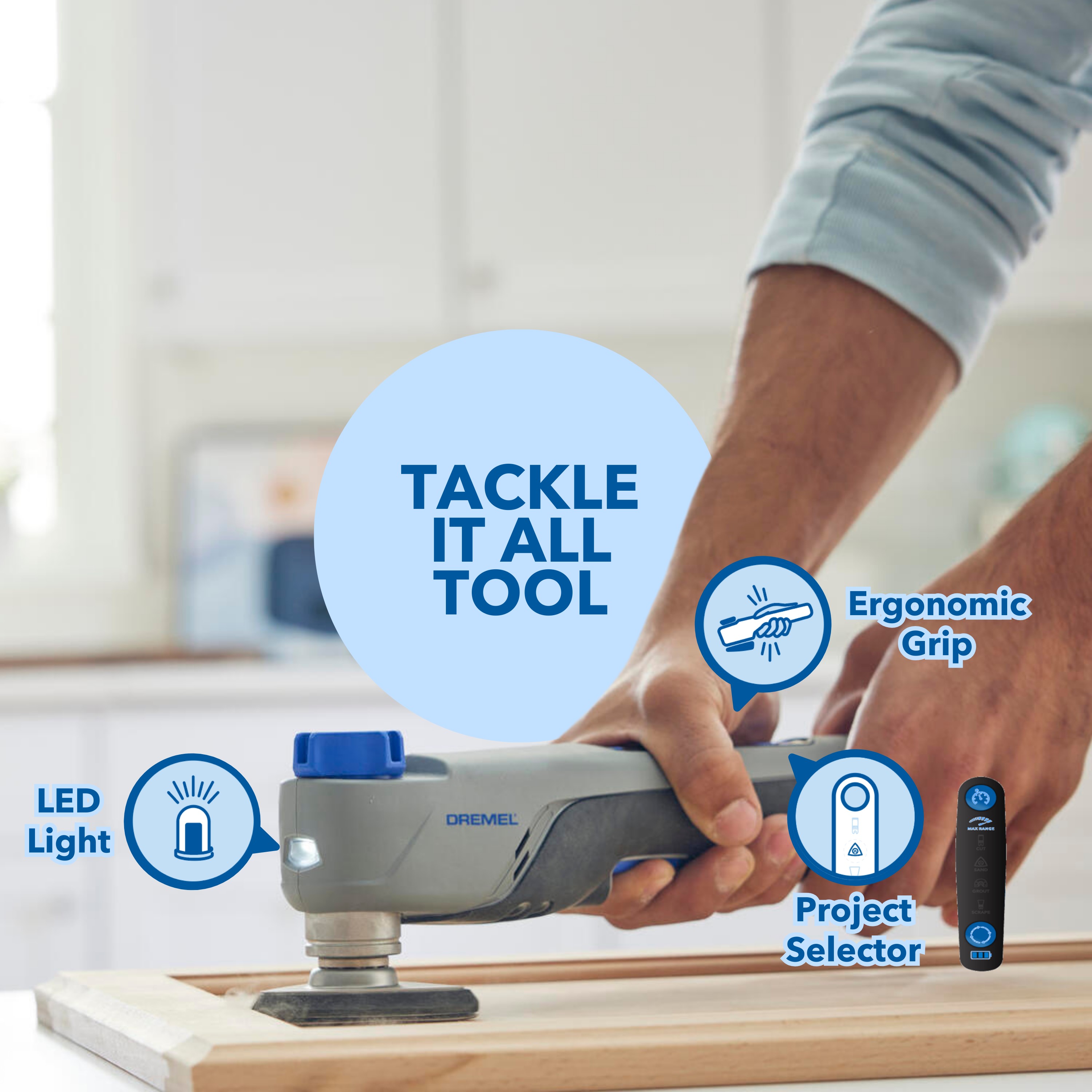 Blueprint 12-volt Cordless Brushless Variable speed 7 -Piece Oscillating Multi-Tool 1 -Batteries Included - Image 2