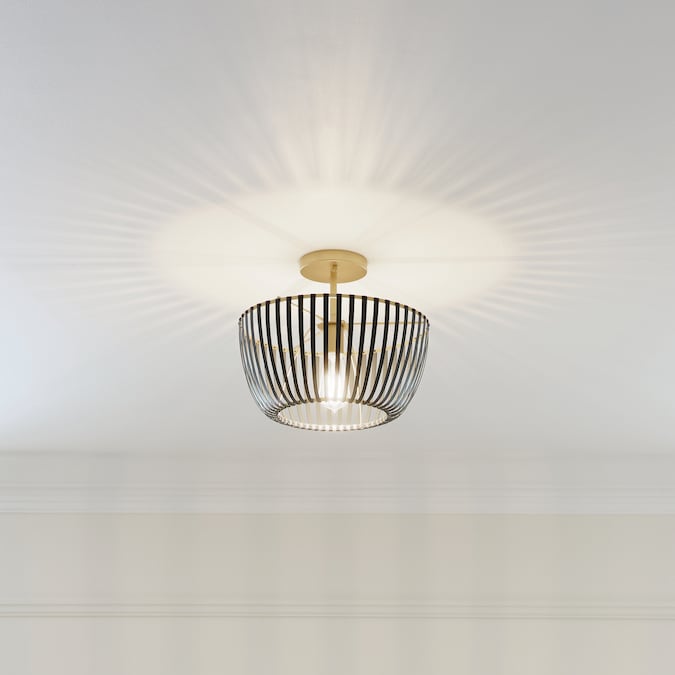 Kichler Ayn 1-Light 14.325-in Gold Semi mount light