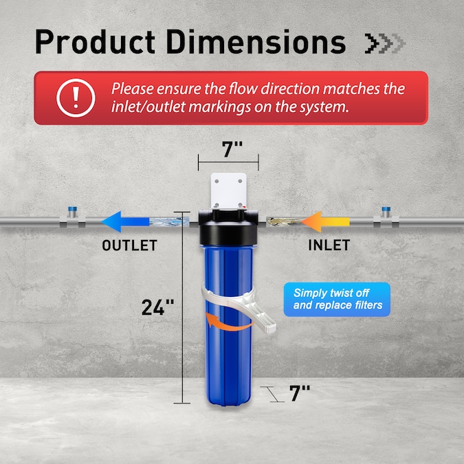 iSpring WGB12B Single Stage Whole House Water Filter Single-stage 15-GPM Carbon Block Well Water Whole House Water Filtration System - Image 4