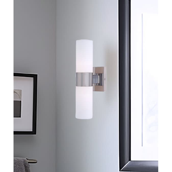 Minka Lavery 4.5-in W 2-Light Brushed Nickel Modern/Contemporary Incandescent Wall Sconce