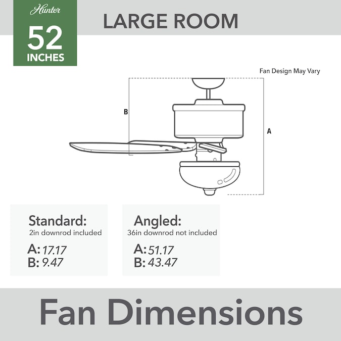 Hunter Xidane SureSpeed 52-in Matte black LED Indoor Ceiling Fan with Light and Remote (5-Blade) - Image 8