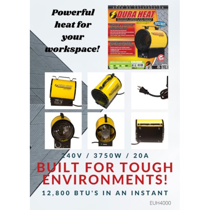 DuraHeat Up to 3750-Watt Utility Fan Utility Indoor Electric Space Heater with Thermostat - Image 10