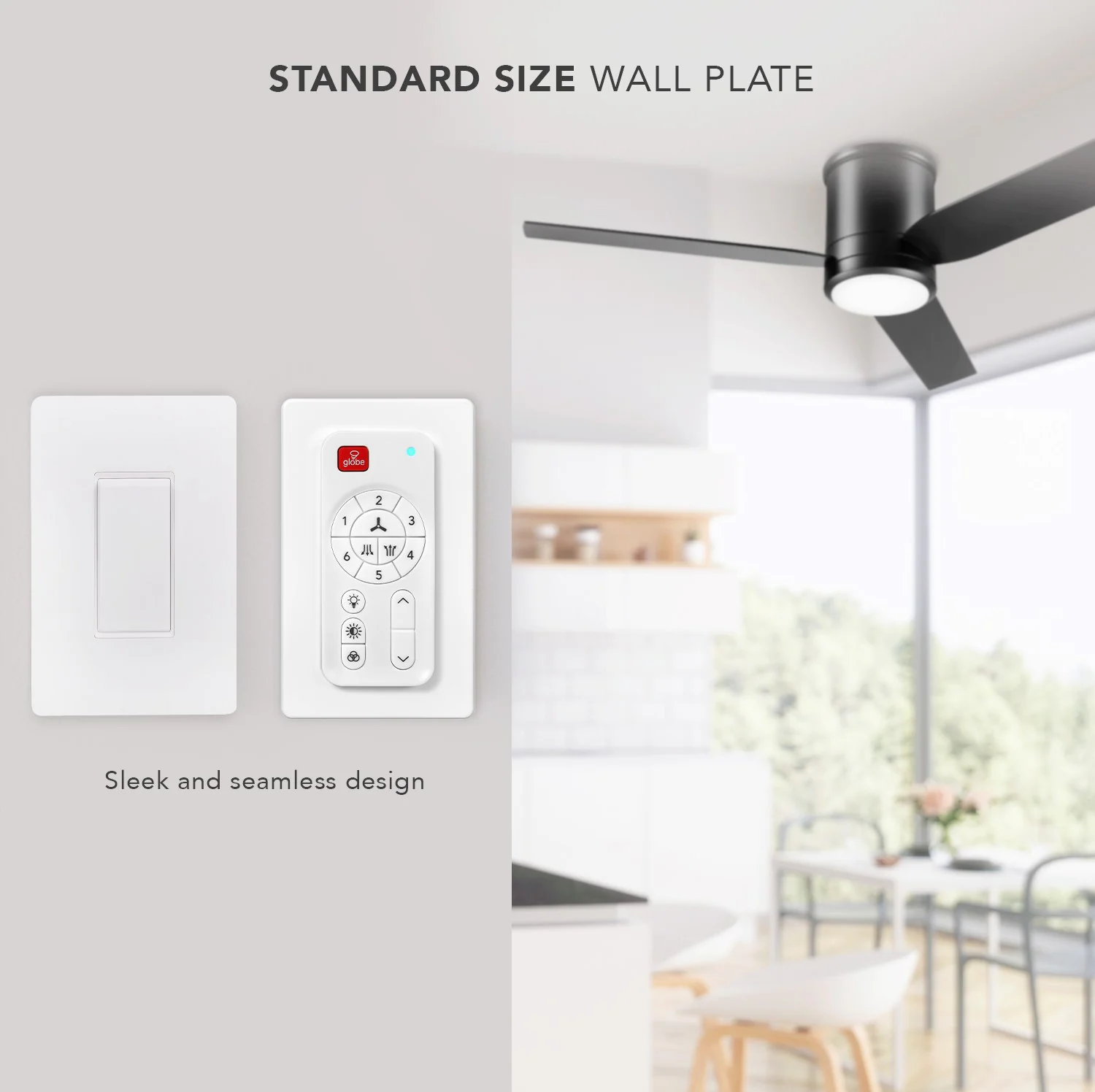 Caledon 52-in Color-Changing Integrated LED Outdoor Flush Mount Smart Black with Matte Black Blades Ceiling Fan With Light - Remote Included ( 3 -Blade ) - Image 13