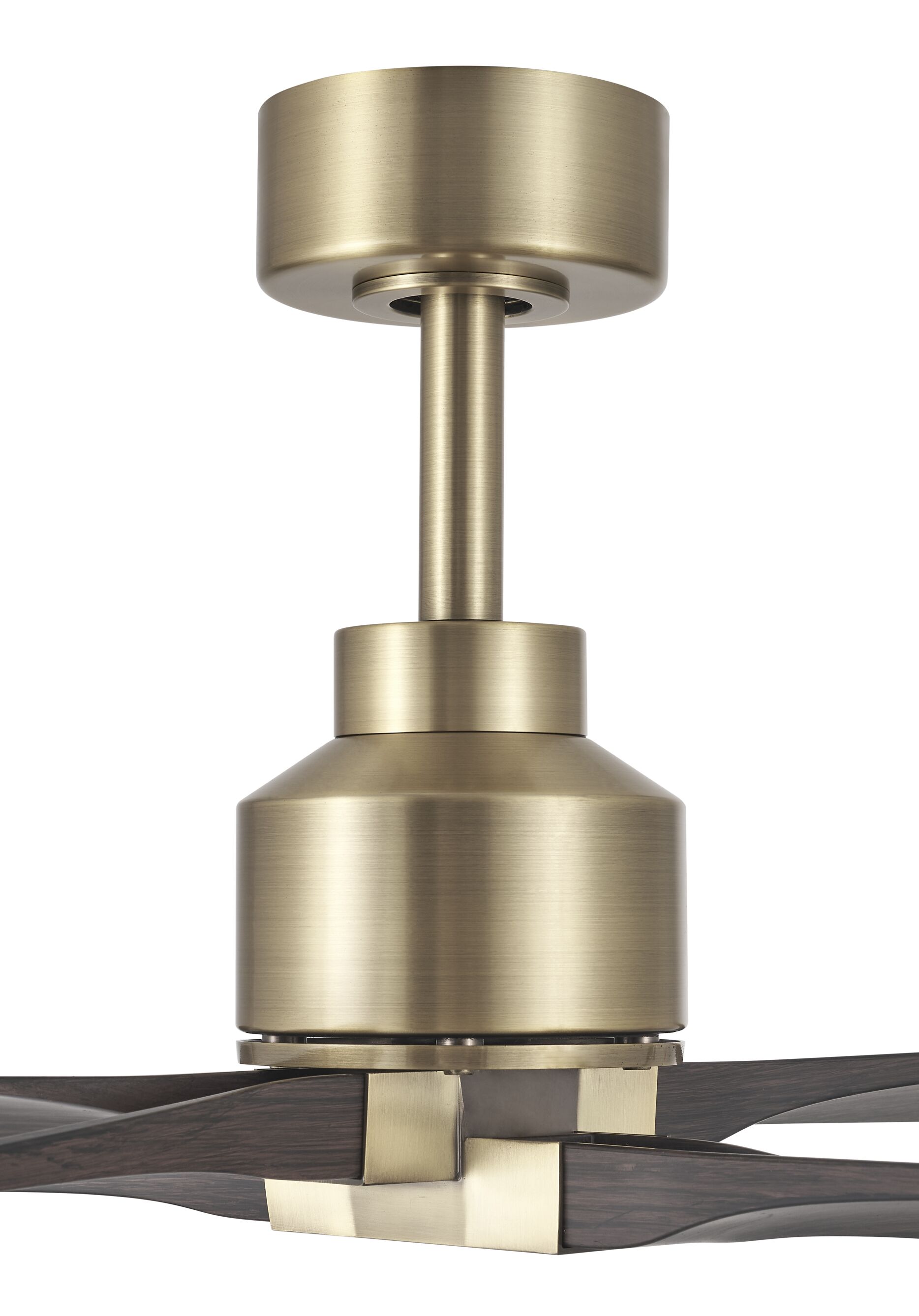 Shorehaven 56-in Outdoor Aged Brass with Barrique Barrel Blades Ceiling Fan Without Light and Remote ( 4 -Blade ) - Image 6