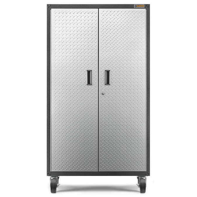 Gladiator Ready-to-Assemble Mobile Storage Cabinet 36-in W x 66-in H x 18-in D Freestanding or Wall-mounted Steel Garage Cabinet in Gray