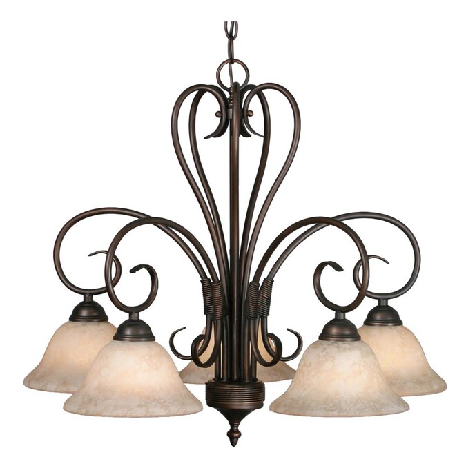 Golden Lighting Homestead 5-Light Oil-Rubbed Bronze Traditional Dry rated Chandelier