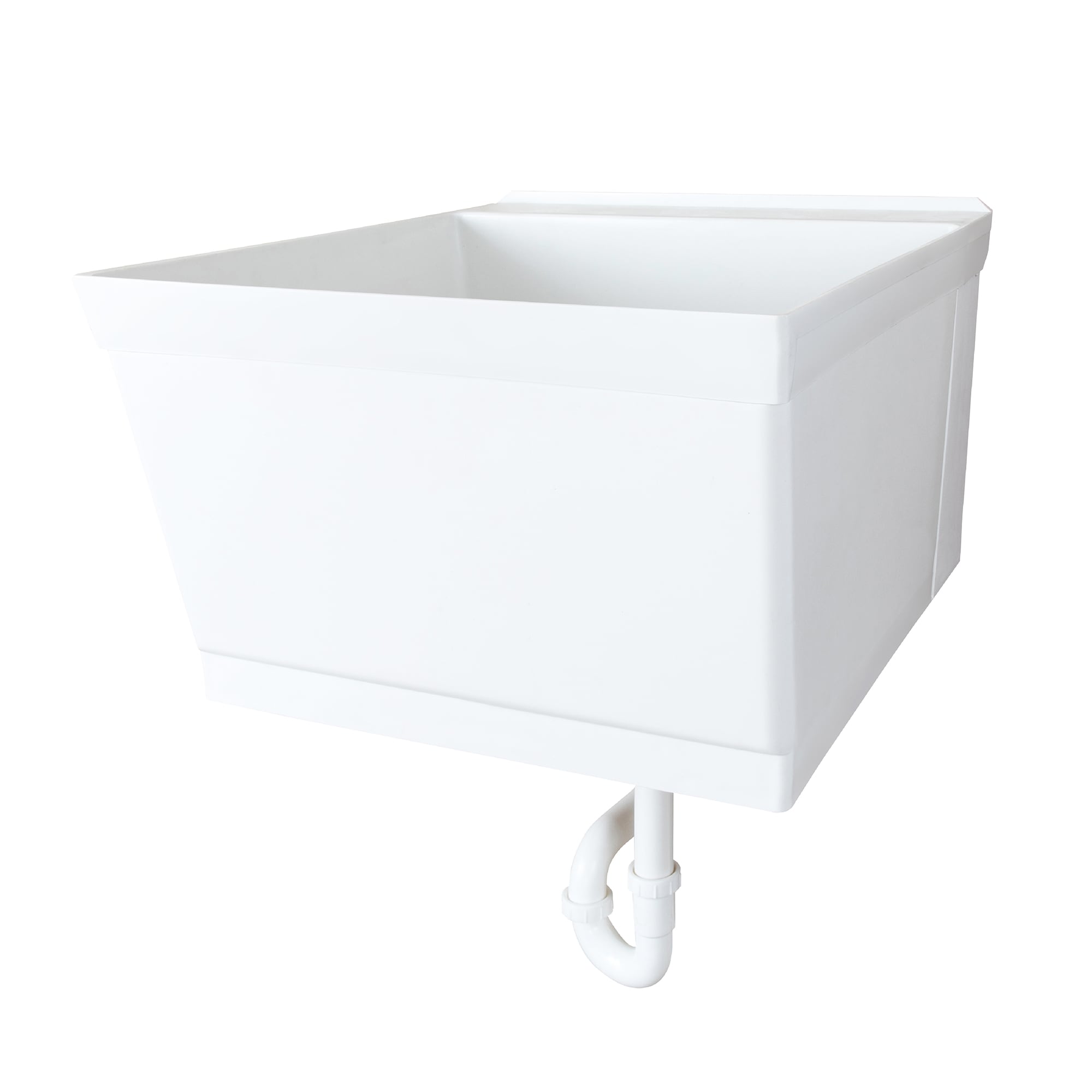 23.5-in x 22.875-in 1 -Basin White Wall mount Utility tub with Drain