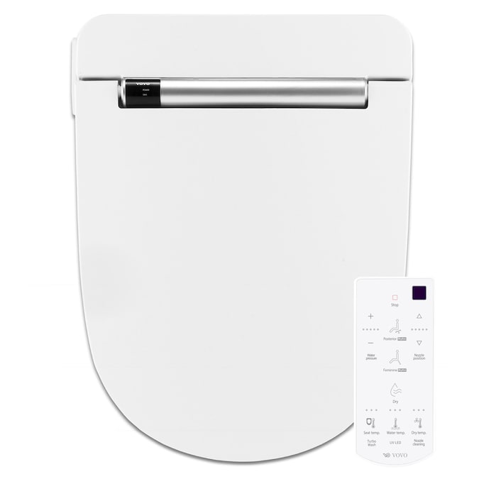 VOVO STYLEMENT UV-A Sterilization LED Plastic White Round Soft Close Heated Bidet Toilet Seat