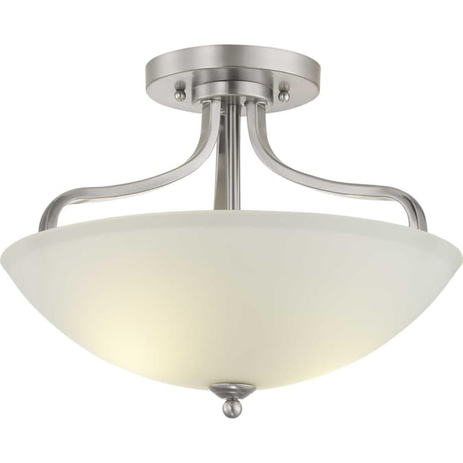 Progress Lighting Laird 3-Light 15.625-in Brushed Nickel Semi Flush Mount Light - Image 3