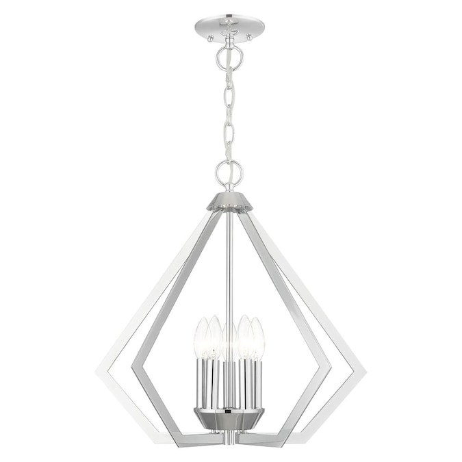 Livex Lighting Prism 5-Light Polished Chrome Modern/Contemporary Damp Rated Chandelier