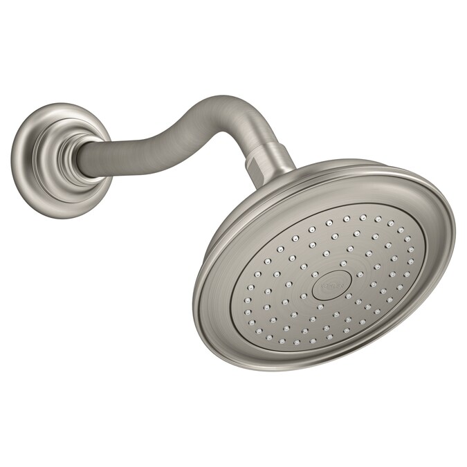 ER Artifacts Vibrant Brushed Nickel 5.9375-in Round Fixed Shower Head 2.5-GPM (9.5-LPM)