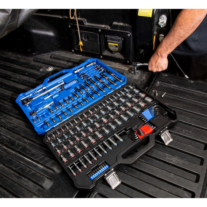 Kobalt 154-Piece Standard (SAE) and Metric Polished Chrome Mechanics Tool Set with Hard Case - Image 12