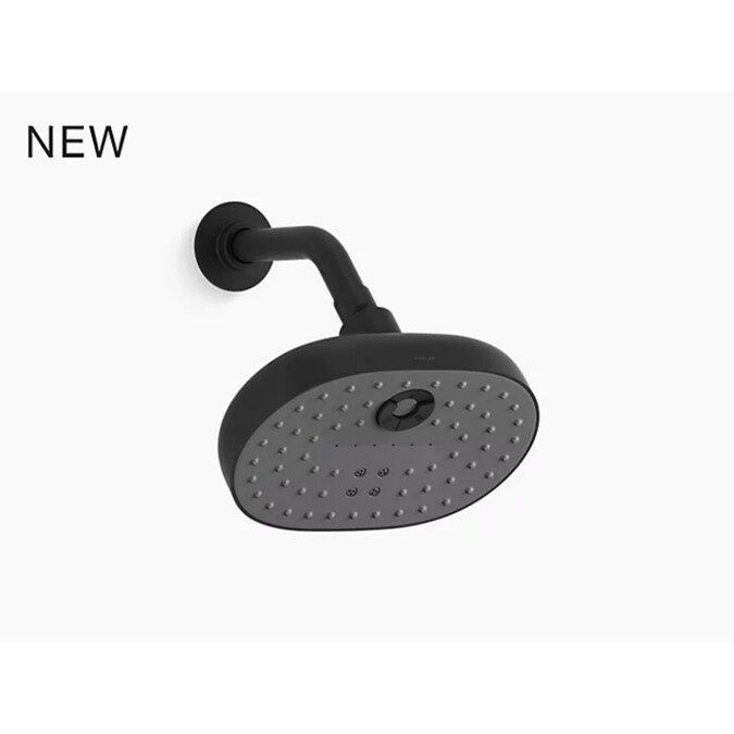ER Matte Black 7.9375-in Round Fixed Shower Head 2.5-GPM (9.5-LPM)