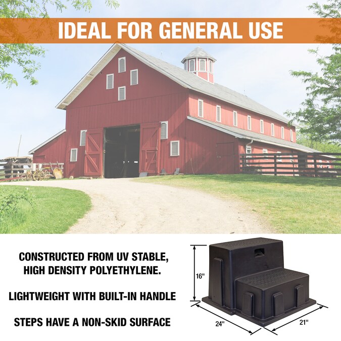 Buyers Products 2-Step 350-lb Capacity Black Plastic Step Stool - Image 5