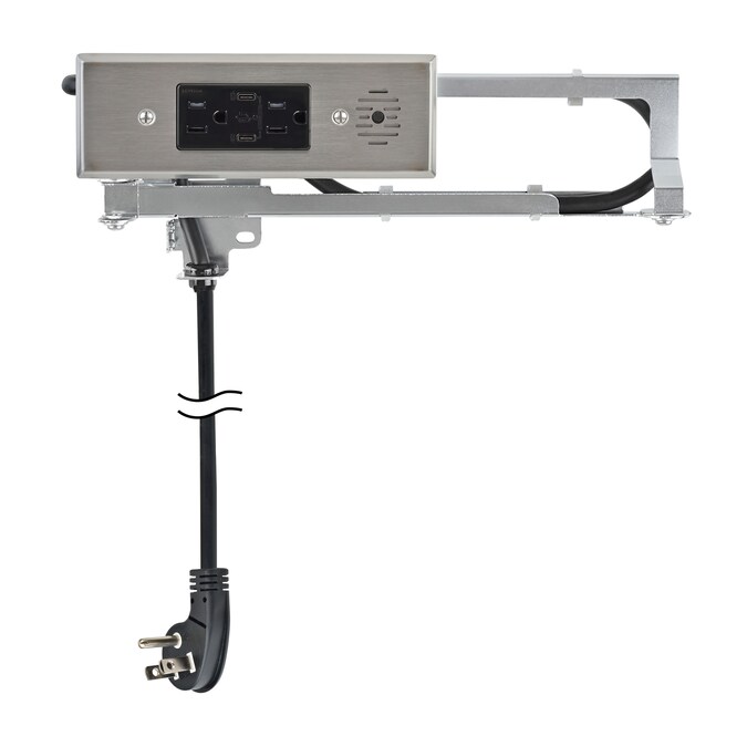 Docking Drawer Blade 15-Amp 120/125-volt Tamper Resistant Residential/Commercial Duplex Outlet Dual Type C with Wall Plate, Stainless Steel