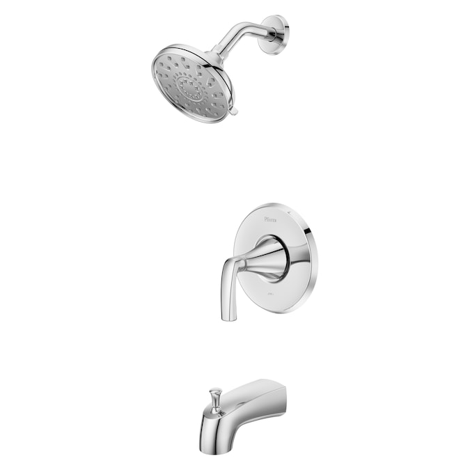 Pfister Rancho Polished Chrome 1-handle Multi-function Round Bathtub and Shower Faucet Valve Included