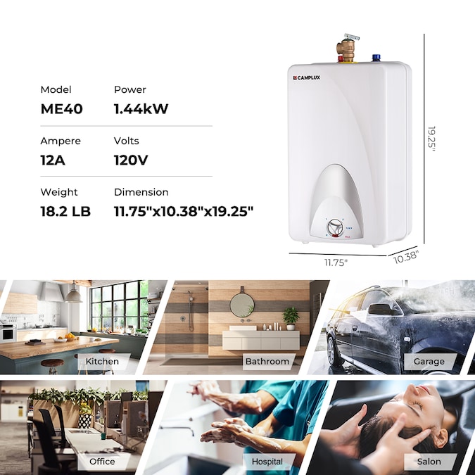 Camplux Mini-Tank 4-Gallons Regular 1-year Warranty 1440-Watt 1 Element Point Of Use Electric Water Heater - Image 5