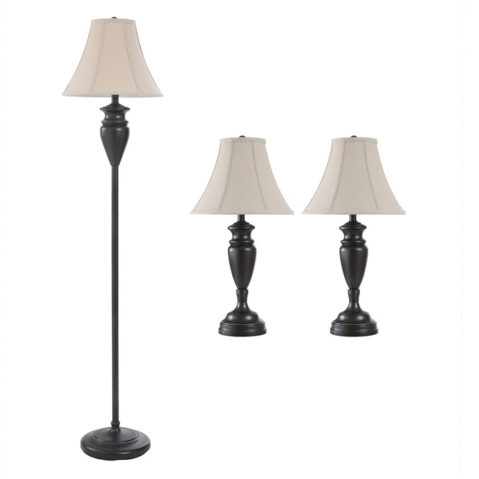 StyleCraft Home Collection Transitional Medium Base (e-26) Lamp Set with White Shades