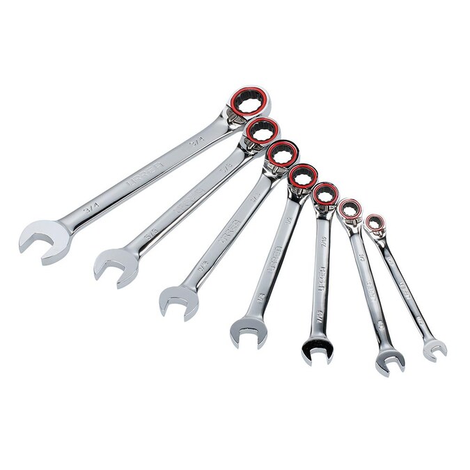 URREA 7-Piece Set Standard (SAE) Locking Flexible Head Ratchet Wrench