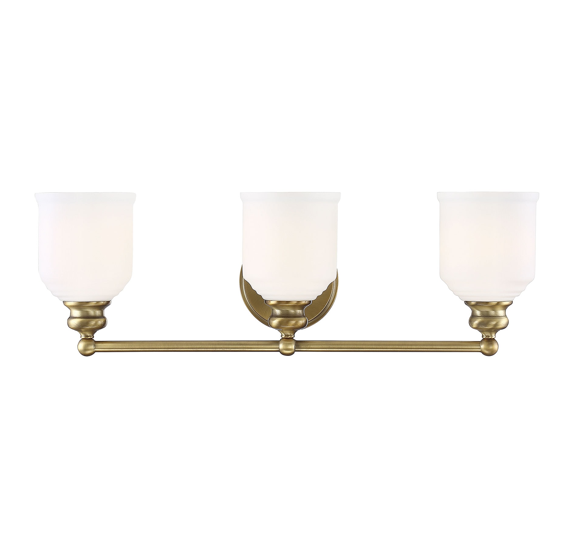 Melrose 24-in 3 -Light Brushed Brass Vintage Vanity light