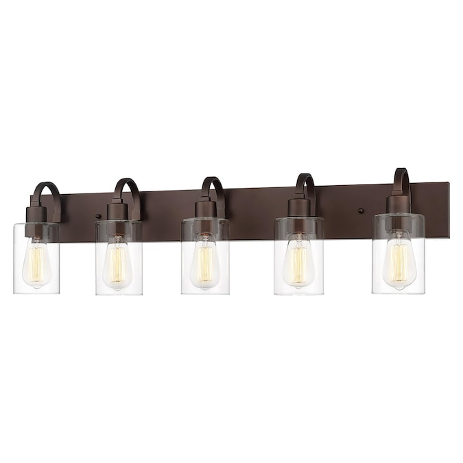 LTMATE JAZAVA 37-in 5-Light Oil-Rubbed Bronze Industrial Vanity Light