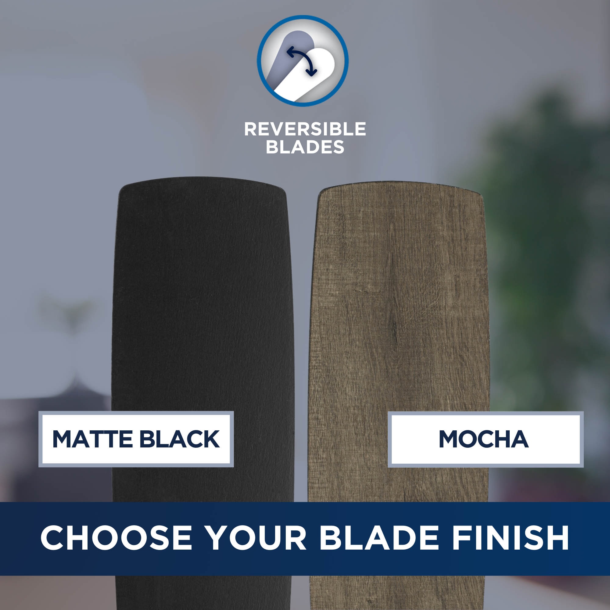 Brenthaven 52-in Color-Changing Integrated LED Matte Black with Matte Black/Mocha Blades Ceiling Fan With Light ( 5 -Blade ) - Image 7