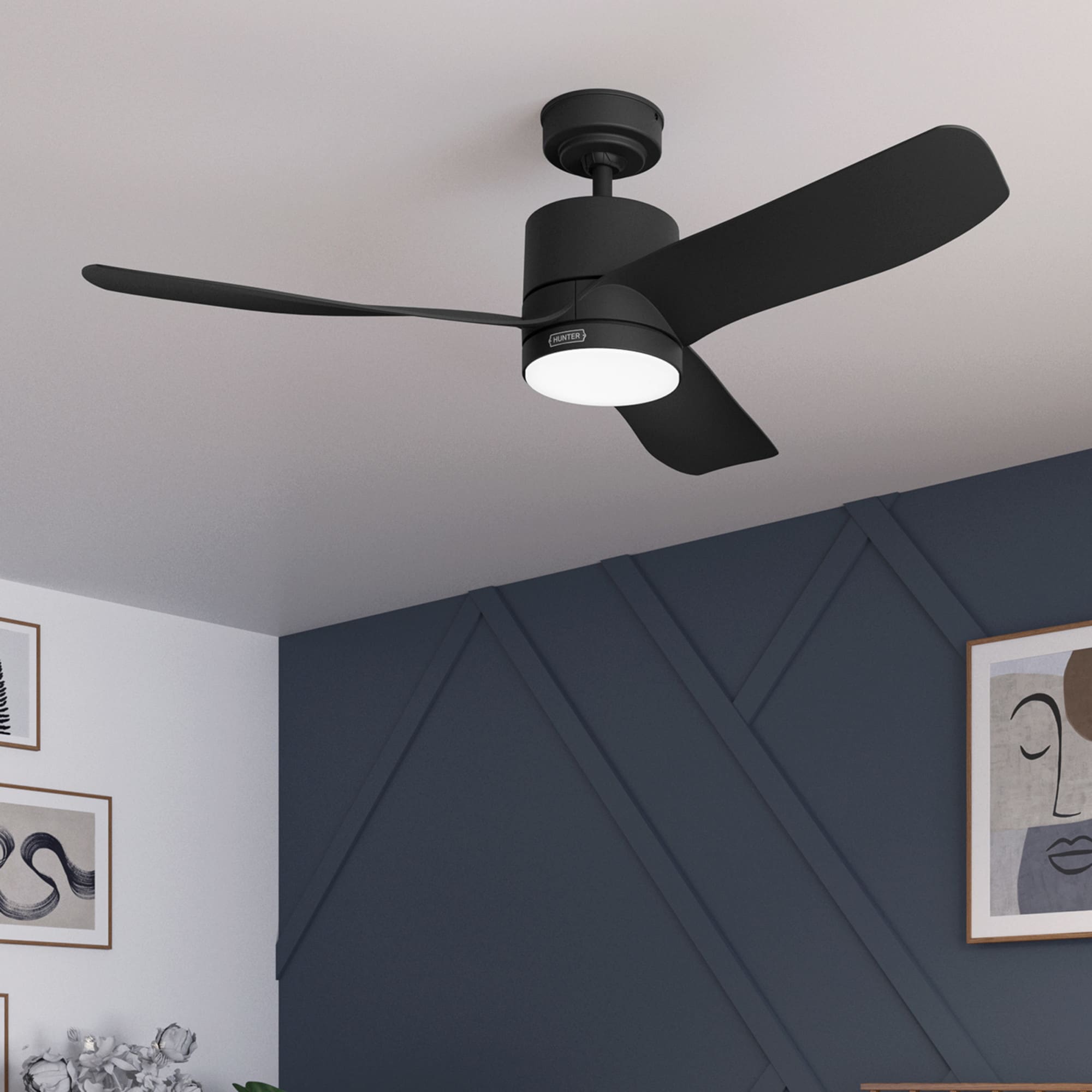 Bolsa SureSpeed 52-in Integrated LED Matte Black with Matte Black Blades Propeller Ceiling Fan With Light - Remote Included ( 3 -Blade )