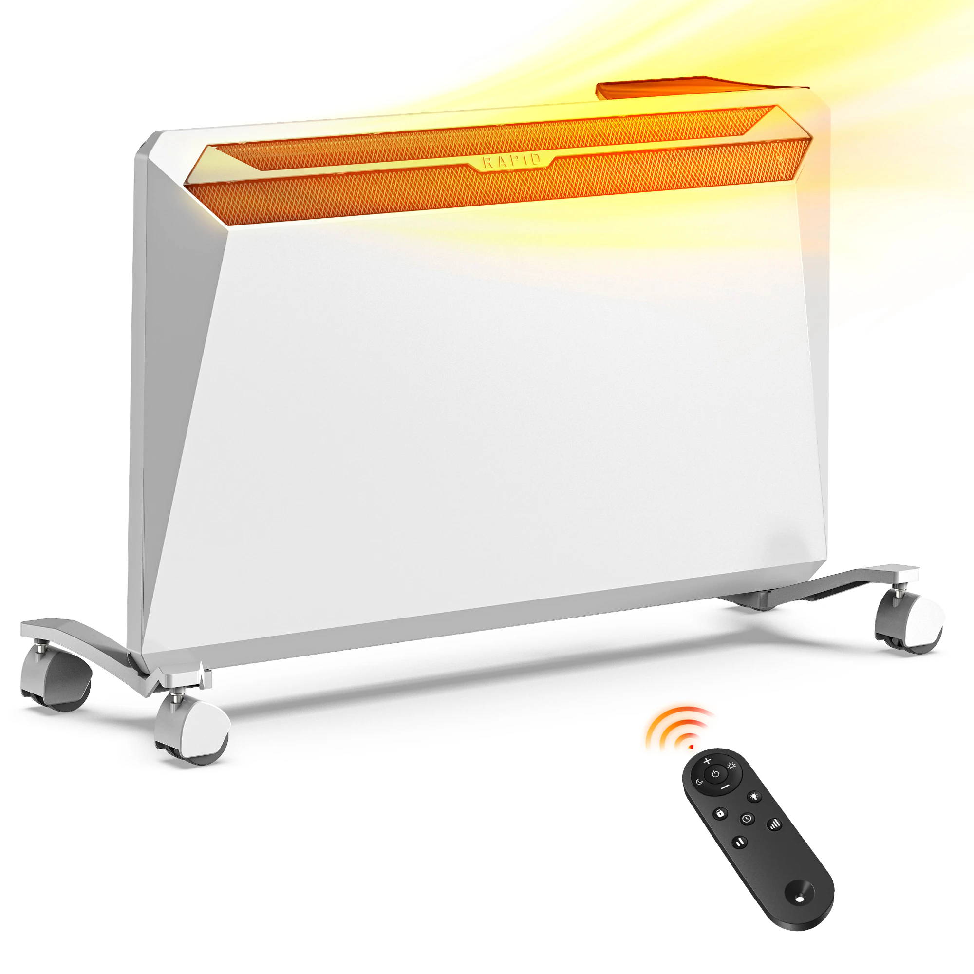 Up to 1500-Watt Convection Wall Mount Indoor Electric Space Heater with Thermostat and Remote Included