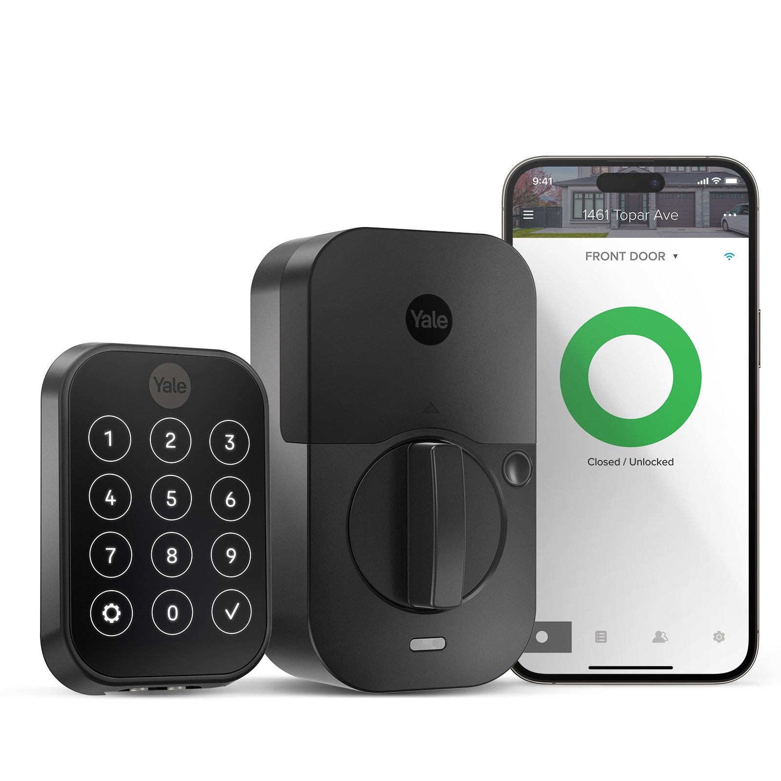 Assure Lock 2 Black Suede Smart Lock Electronic Deadbolt with Wifi Bluetooth Touchscreen Keypad