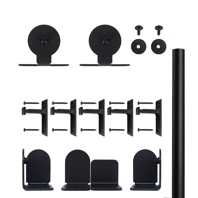 Quiet Glide 96-in Matte Black Indoor Low Profile Single Barn Door Hardware Kit