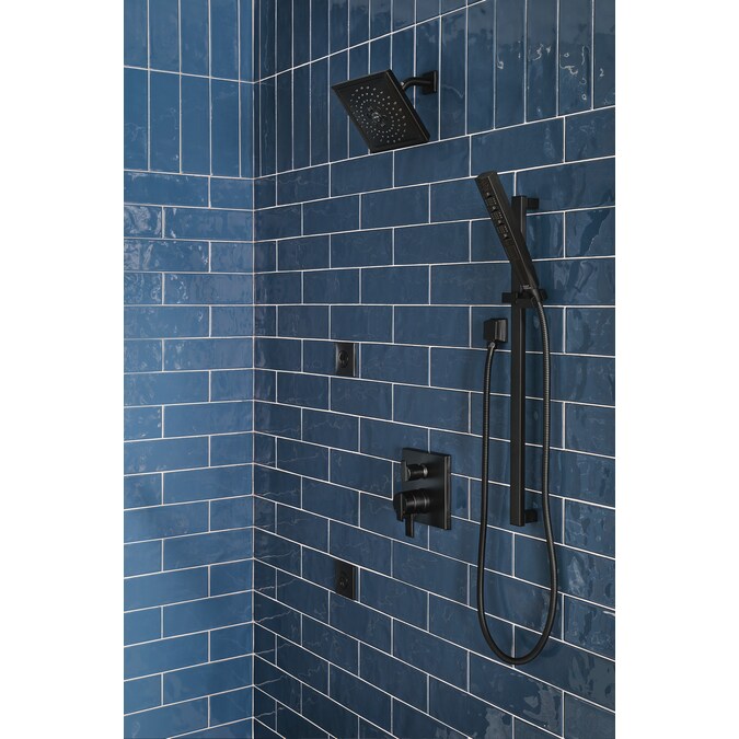 Delta Universal Showering Components Matte Black 3.5-in Rectangle Handheld Shower Head 1.75-GPM (6.6-LPM) - Image 11