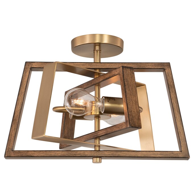 Cascadia Dunning 2-Light Satin Brass Semi mount light - Image 2