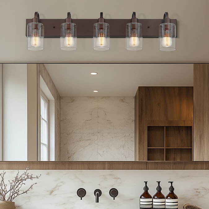 LTMATE JAZAVA 37-in 5-Light Oil-Rubbed Bronze Industrial Vanity Light - Image 4