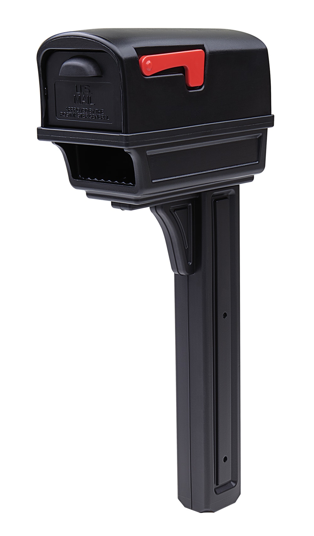 Gentry Plastic Large Mailbox Black with Post