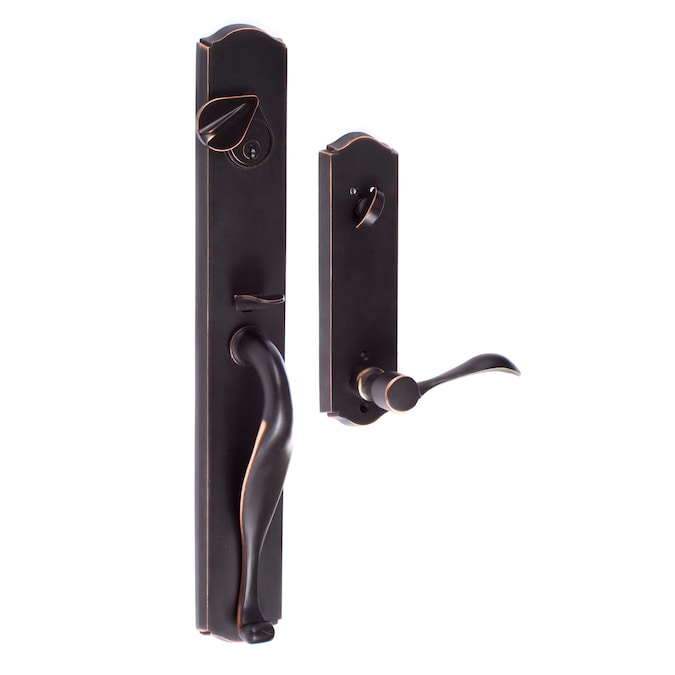 Sure-Loc Hardware Ridgecrest Mountain Wasatch Vintage Bronze Single-Cylinder Deadbolt Keyed Entry Door Handleset with Arch Lever