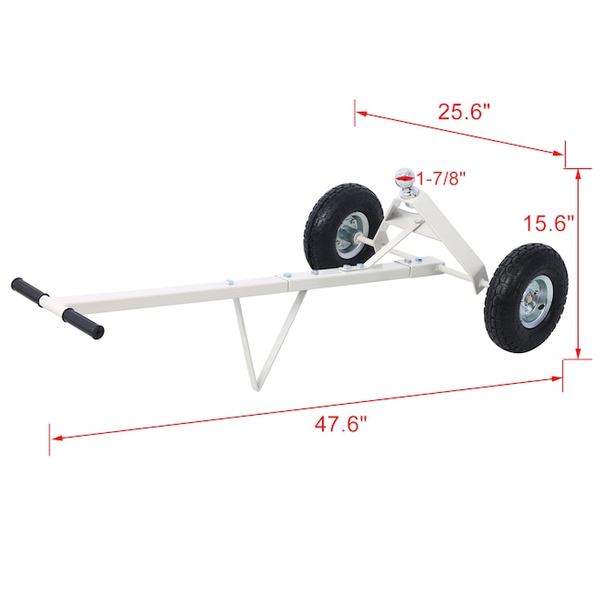 Maocao Hoom Gray 600 Lb. Maximum Capacity Trailer Dolly with Pneumatic Tires - Image 8