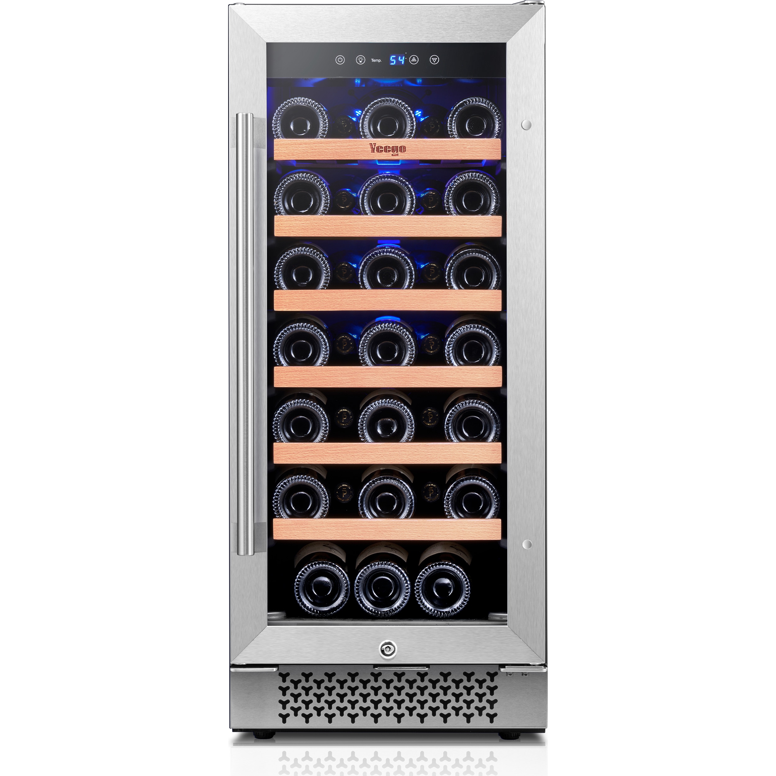 15-in W 33 -Bottles Stainless Steel Built-in/Freestanding Indoor Wine Cooler