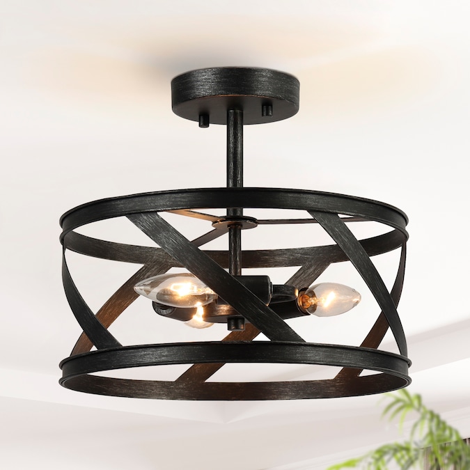 LNC Diana 3-Light Brushed Black LED Semi mount light