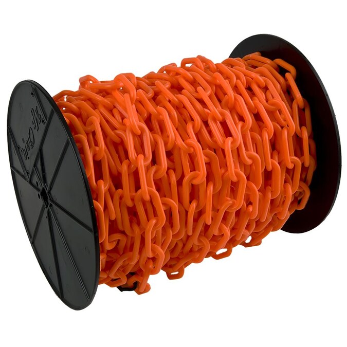 Mr. Chain 1.5 in (#6, 38Mm) X 200 Ft Traffic Orange Plastic Barrier Chain On A Reel