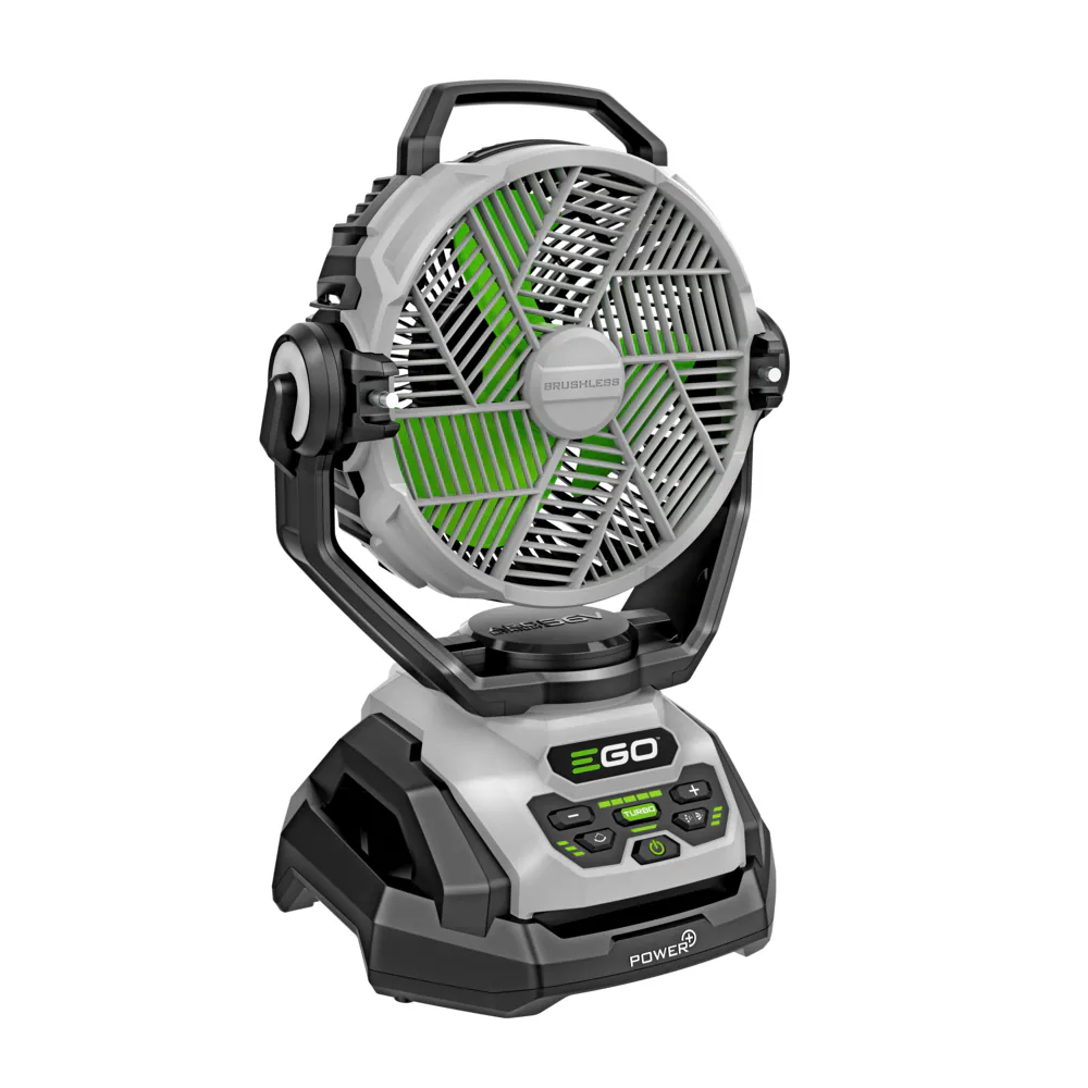 10-in 56 -Volt 5 -Speed High Velocity Indoor/Outdoor Grey/Green Oscillating Misting Jobsite Fan