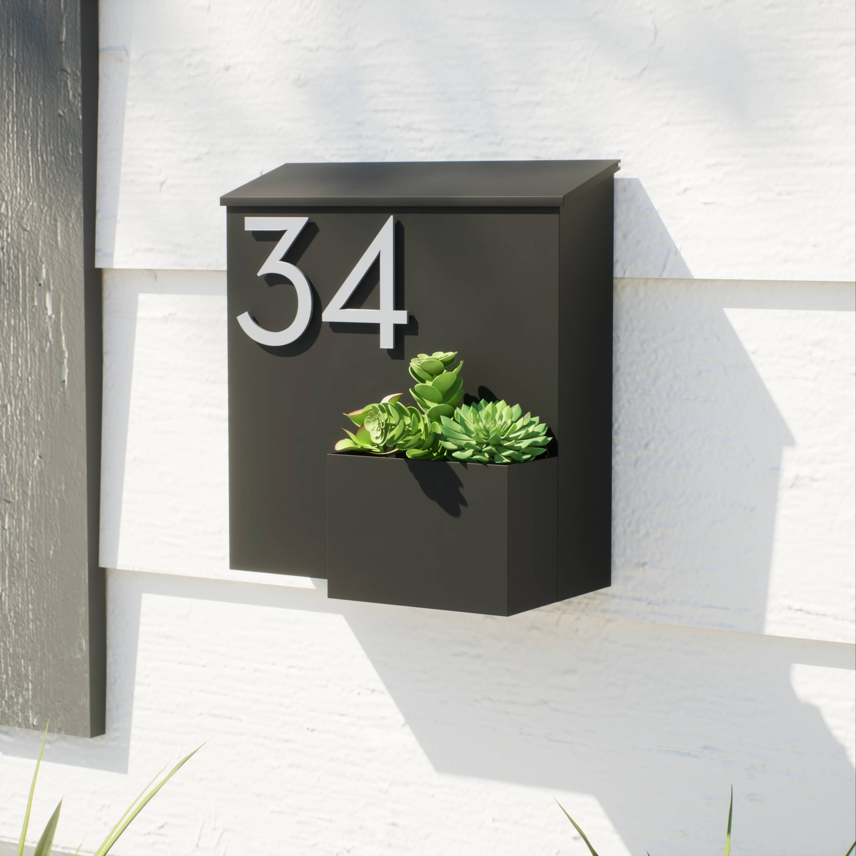Wall-Mounted Mailboxes Metal Standard Mailbox Black - Image 6
