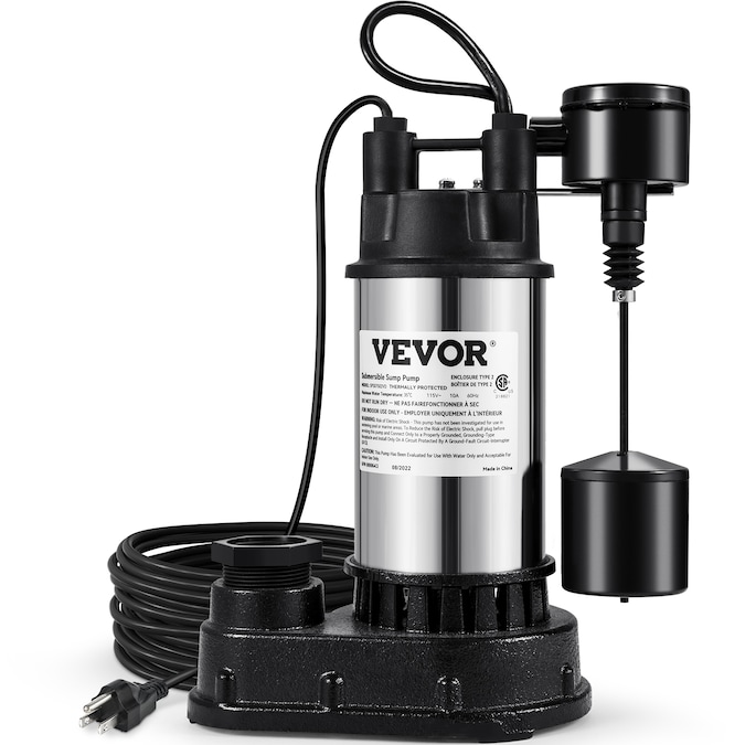 VEVOR 1-1/2-HP 115-Volt 100-GPM Stainless Steel Submersible Sump Pump