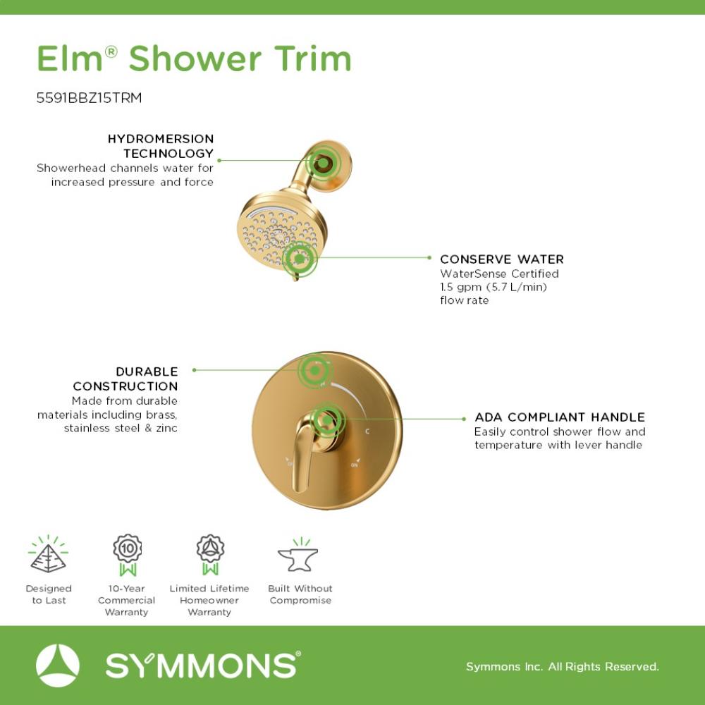 Elm Brushed Bronze 1-handle Multi-function 3.94-Inches Round Shower Faucet - Image 3
