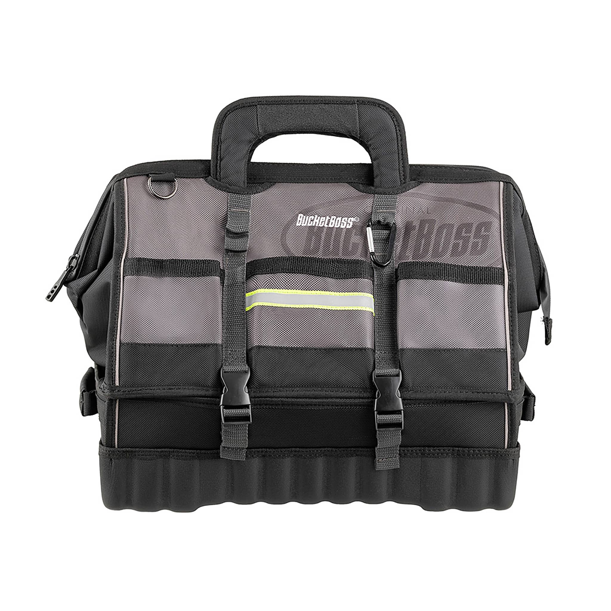 18" HV Pro Drop Bottom Grey, Black Polyester 18-in W x 11-in D x 14-in L Zippered Tool bag