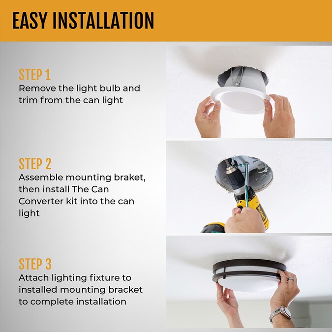 The Can Converter 7-in Incandescent Remodel or New Construction Oil Rubbed Bronze Non-ic Open Recessed Light Kit - Image 5