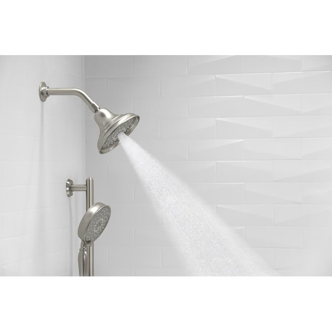 ER Bancroft Vibrant Brushed Nickel 6-in Round Fixed Shower Head 1.75-GPM (6.6-LPM) - Image 4