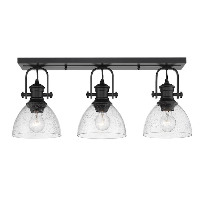 Golden Lighting Hines 3-Light Black Semi mount light