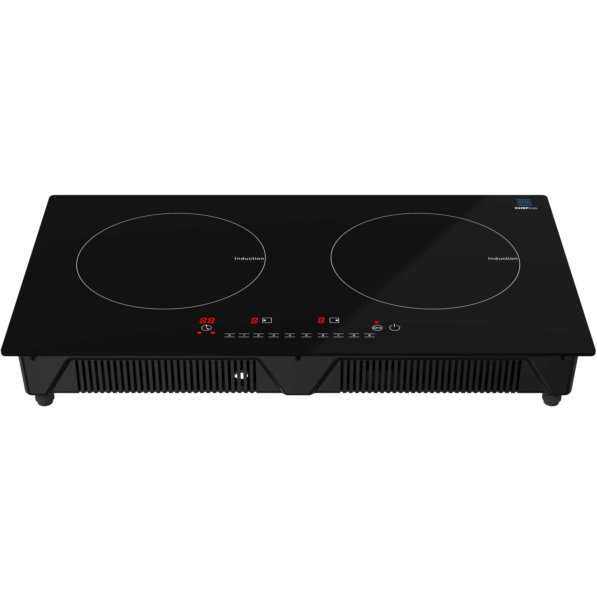24-in 2 burners Black Induction Cooktop with Bridge Element
