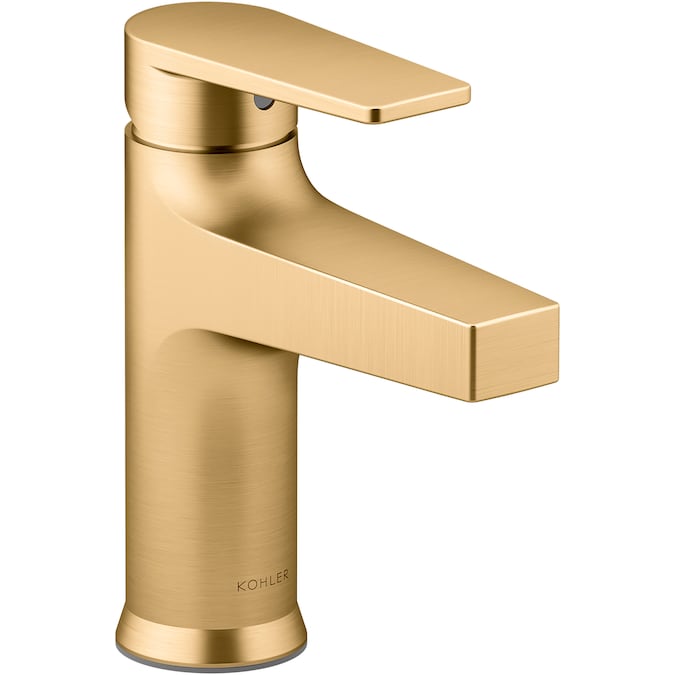 ER Taut Vibrant Brushed Moderne Brass Single Hole 1-Handle WaterSense Bathroom Sink Faucet with Drain