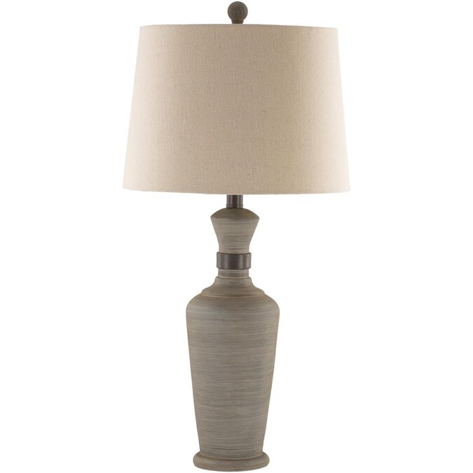 Livabliss Caleb 28.5-in Gray 3-way Table Lamp with Linen Shade